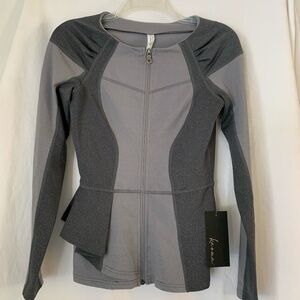 Karma gray color block 'Cheryl' performance jacket